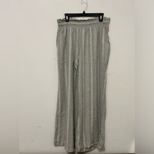 Stripped Linen Blend Pants